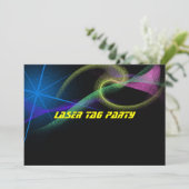 Laser Tag, Kleurrijke, Uitnodiging Verjaardagsfees (Staand voorkant)