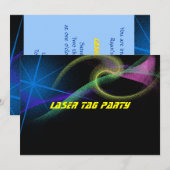 Laser Tag, Kleurrijke, Uitnodiging Verjaardagsfees (Voorkant / Achterkant)