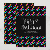 Laser Tag Neon Gloed in het Donker Licht Feest Mei Kaart (Voorkant / Achterkant)