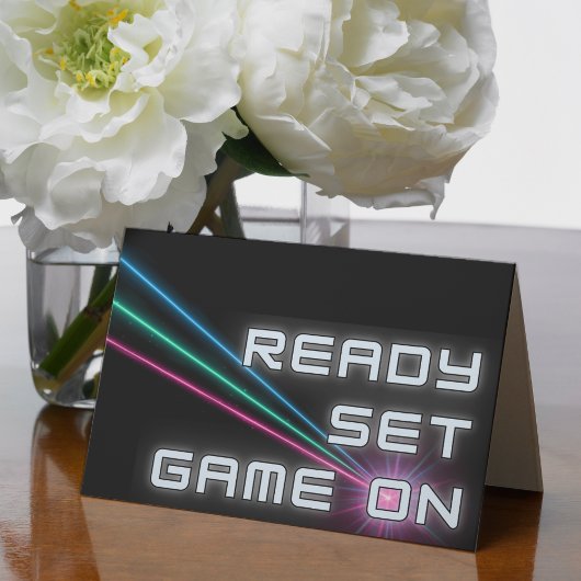 Laser Tag Neon Verjaardagsfeestje Bedankkaart