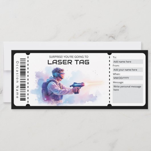 Laser Tag Ticket  Kaart (Voorkant)