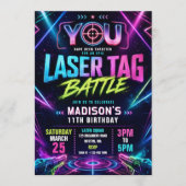 Laser Tag Verjaardagsuitnodiging Kaart (Voorkant)