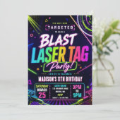 Laser Tag Verjaardagsuitnodiging Kaart (Staand voorkant)