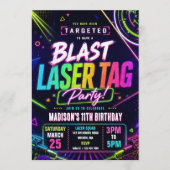 Laser Tag Verjaardagsuitnodiging Kaart (Voorkant)
