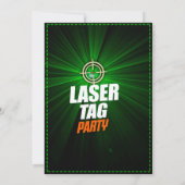 LASER TAG VERJAARDAGSUITNODIGING TEMPLATE KAART (Achterkant)