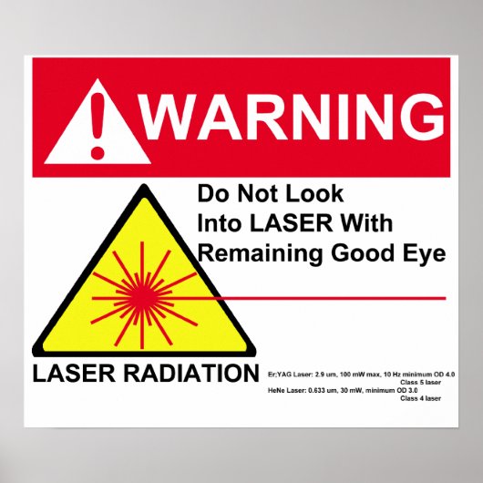 LASER-waarschuwing Poster (Voorkant)