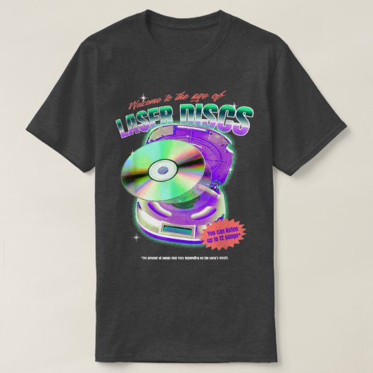 LaserDisc Movie Night Video 80s 90s Tech M T-shirt (Design voorkant)