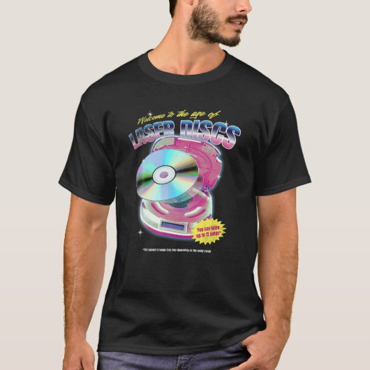 LaserDisc Movie Night Video  80s 90s Tech M T-shirt (Voorkant)