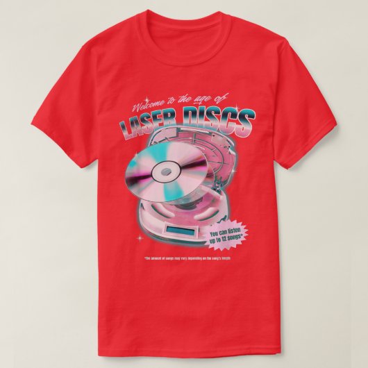 LaserDisc Movie Night Video 80s 90s Tech M T-shirt (Design voorkant)
