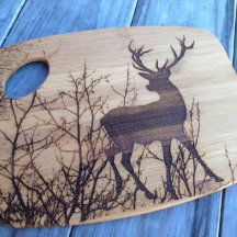 Lasergegraveerde Bamboe Cutting Board, Deer