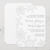 Lasergesneden Sneeuwvlokken Elegante Winter Bruilo Kaart (Voorkant / Achterkant)