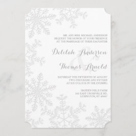 Lasergesneden Sneeuwvlokken Elegante Winter Bruilo Kaart