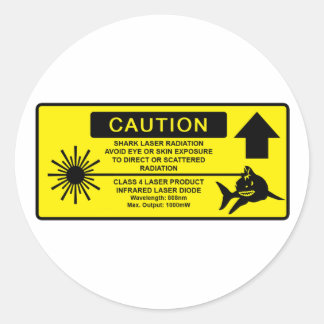 Laserhaai klasse 4 ronde sticker