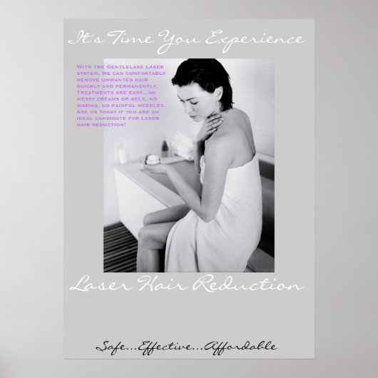 Laserhaar Poster-vrouw in handdoeken Poster (Voorkant)