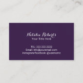 Laserhaarverwijdering Huidverzorger Zout Paars en  Visitekaartje (Achterkant)