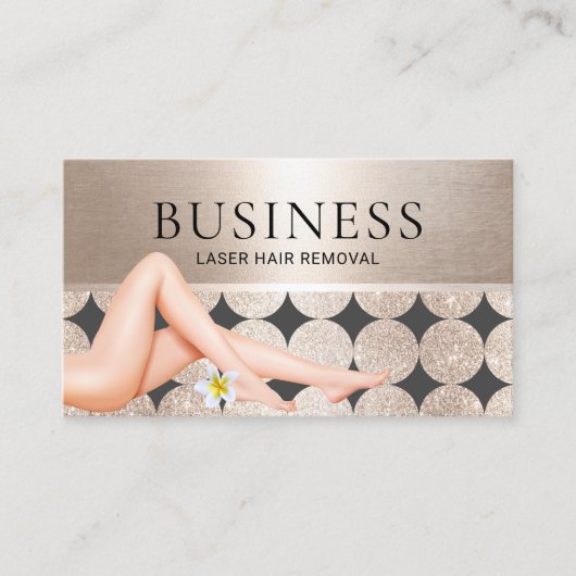 Laserhaarverwijdering Huidverzorging Moderne goudz Visitekaartje (Voorkant)
