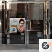 Laserhaarverwijderingsservices bewerkbaar venster  raamsticker (Kantoordeur)