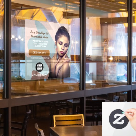 Laserhaarverwijderingsservices bewerkbaar venster raamsticker (Restaurant Raam)