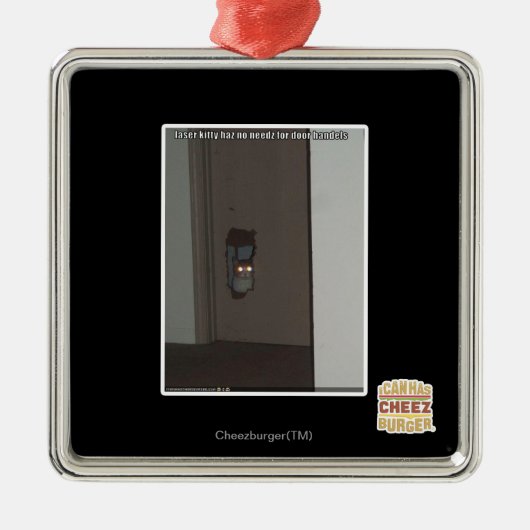 LaserKat Metalen Ornament (Voorkant)