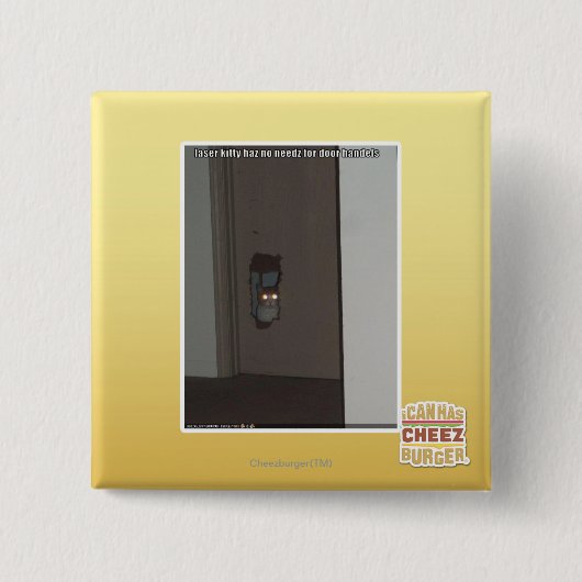 LaserKat Vierkante Button 5,1 Cm (Voorkant)