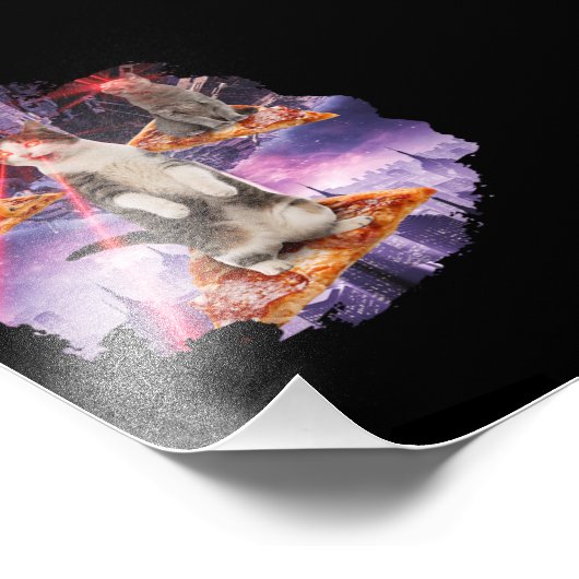 Laserkatten Pizza-Katten Foto Afdruk (Hoek)