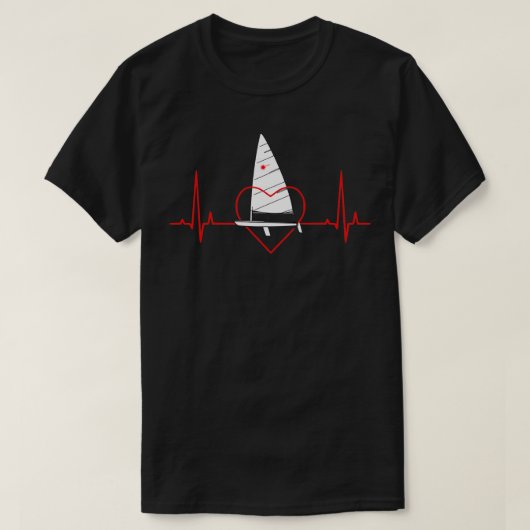 Laserklasse Sailing Heartbeat-laserdinghy T-shirt (Design voorkant)