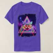 Laserkleurige kleurstofvanger in galaxy Funny Kat  T-shirt (Design voorkant)