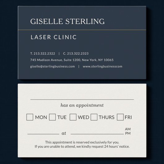 Laserkliniek Afspraakherinnering Visitekaartje