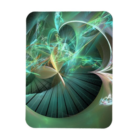 Laserlicht Show over groene schijf Magneet (Verticaal)