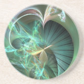 Laserlicht Show over groene schijf Zandsteen Onderzetter (Voorkant)