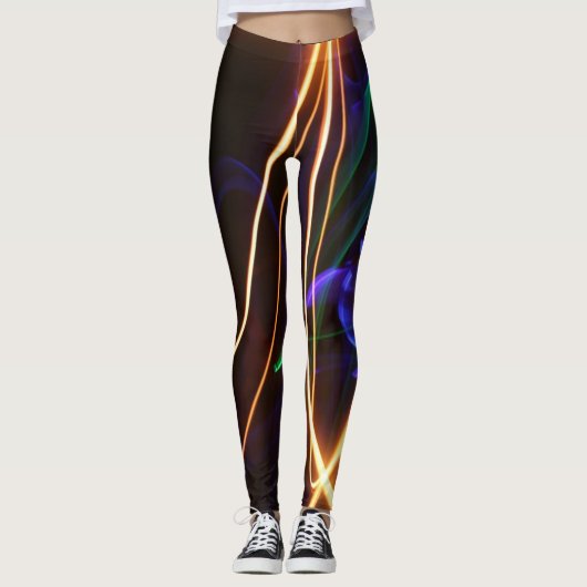 Laserlichte lijnen Afdrukken Afbeelding Leggings (Voorkant)