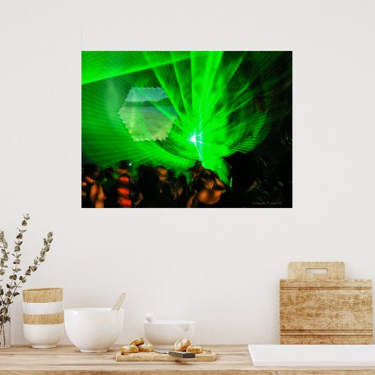 Laserlichten Buitenposter Poster (Keuken)