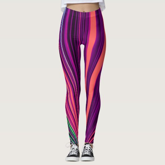 Laserlichten Leggings Roze en Paarse (Voorkant)