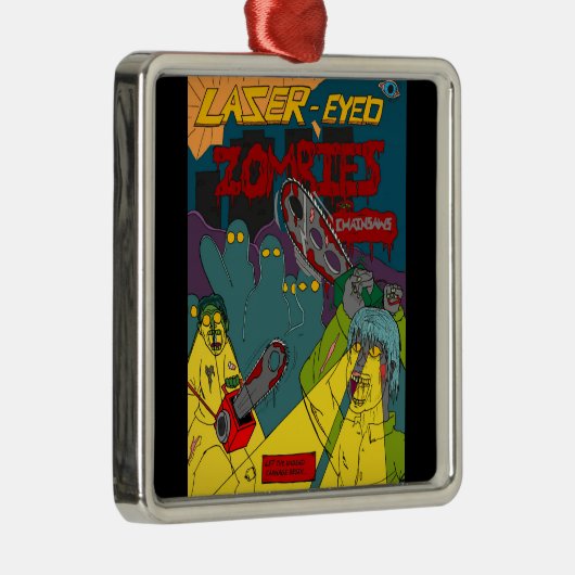 Laseroge Zombies met kettingzagen Ornament (Rechts)