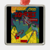 Laseroge Zombies met kettingzagen Ornament (Voorkant)