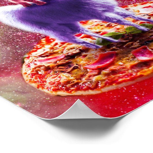 Laserogen buitenste ruimte kat op llama poster (Hoek)