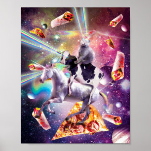 Laserogen ruimtecat op koolmonoxide - regenboog poster