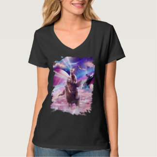 Laserogen ruimtekaat op lichtllama t-shirt