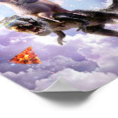 Laserogen Ruimtekaat op llama-dinosaur - regenboog Poster (Hoek)