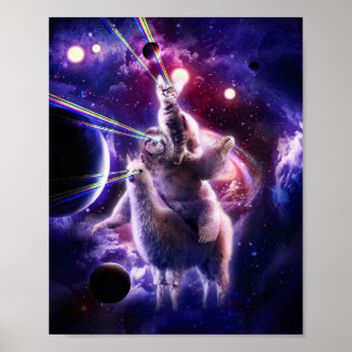 Laserogen ruimtevertakkingslantaarn llama - Regenb Poster