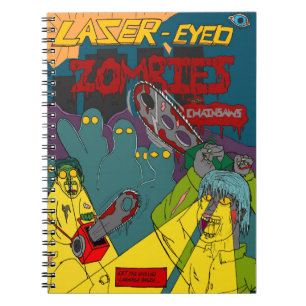 Laserogen zombies met kettingzagen notitieboek
