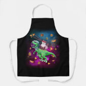 Laseroogkatten in ruimte-T-rex-dinosaurus Schort (Voorkant)