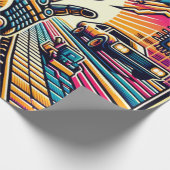 Laserrasters en Sci-Fi-thema's Cadeaupapier (Hoek)