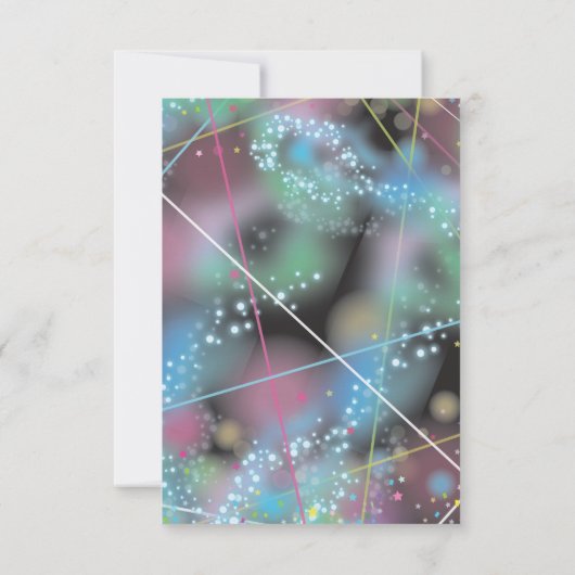 LASERS GLOW Bat Mitzvah Party Reception Card Kaart (Achterkant)