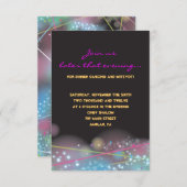 LASERS GLOW Bat Mitzvah Party Reception Card Kaart (Voorkant / Achterkant)
