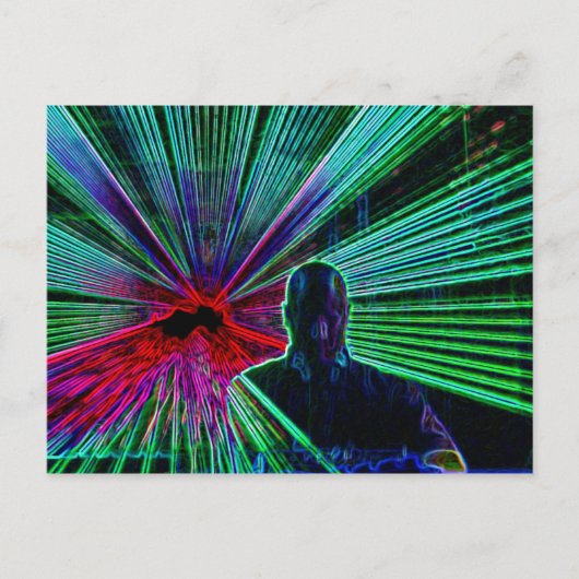 Lasers op DJ-briefkaart Briefkaart (Voorkant)