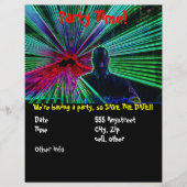 Lasers op DJ party flyer (Voorkant)