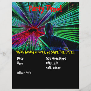 Lasers op DJ party flyer