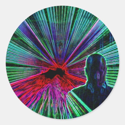 Lasers op DJ-stickers Ronde Sticker (Voorkant)