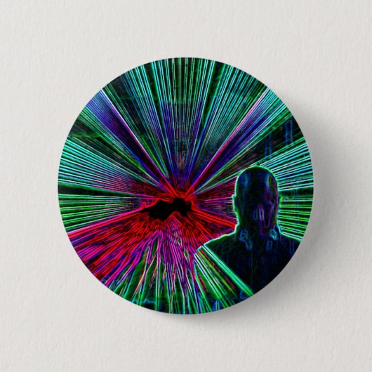 Lasers op DJ-toets / badge Ronde Button 5,7 Cm (Voorkant)